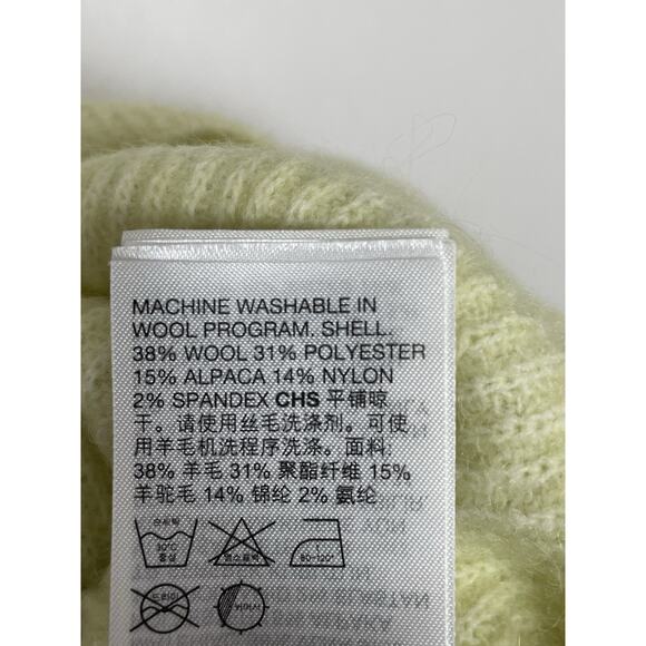 & Other Stories Sweater Collard Cropped Ribbed Wool Blend Yellow - Picture 10 of 10